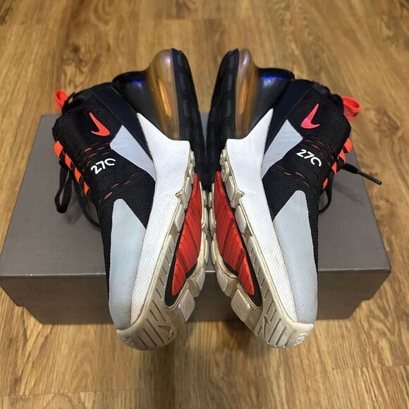 NIKE Air Max 270 Black/Bright Crimson-hyper Crimson lace up shoes sneakers sz8 - Picture 4 of 8